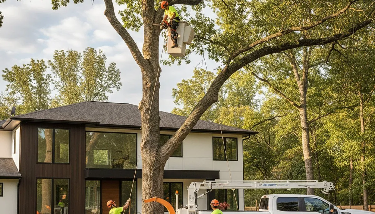 Professional tree removal service in Staten Island, NY safely cutting and clearing large trees