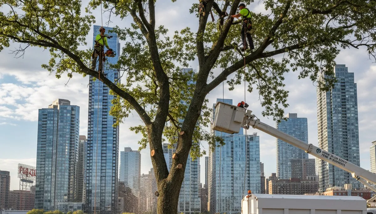 Professional tree removal service in Staten Island NY safely clearing residential property trees