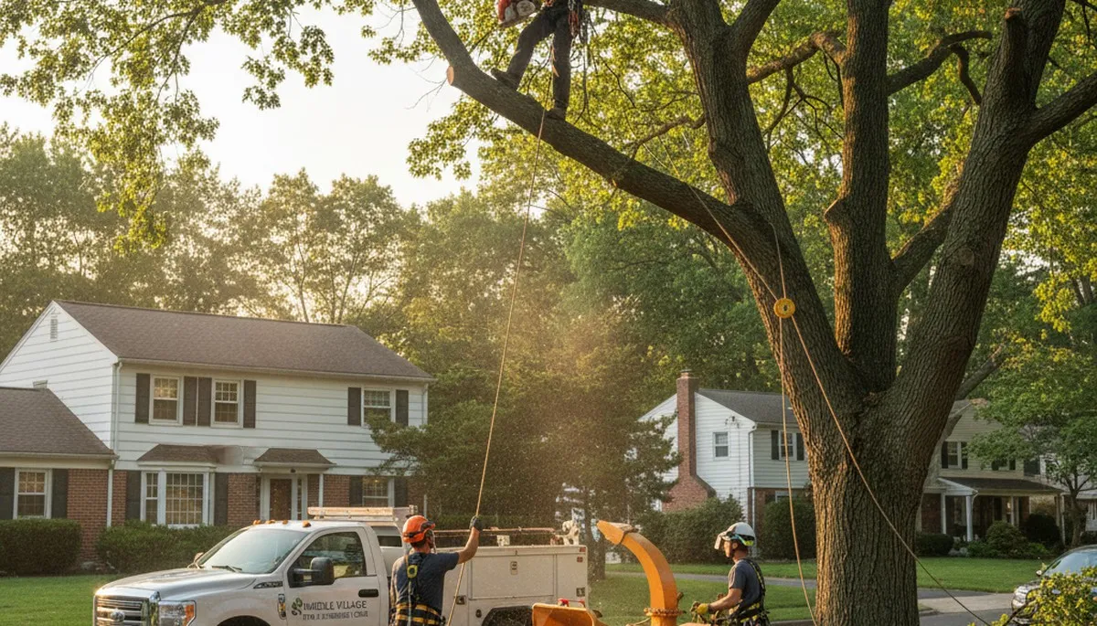 Professional tree removal service in Staten Island NY safely cutting and clearing large trees